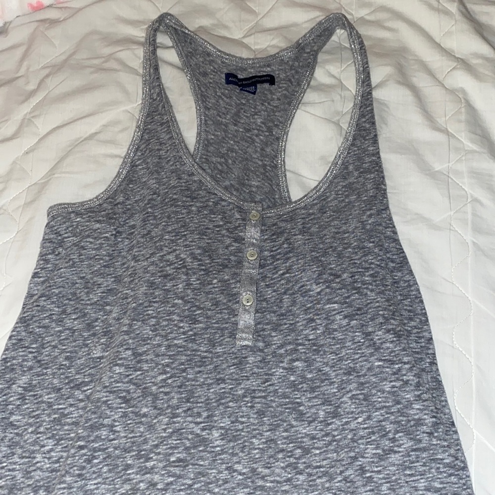 Grey tank top with silver lining! American eagle 🥰